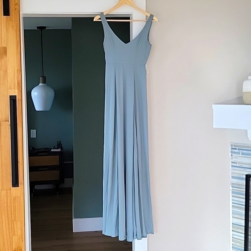 Show Me Your Mumu Jenn Maxi Dress Silver Sage Crisp NWT - Picture 5 of 11